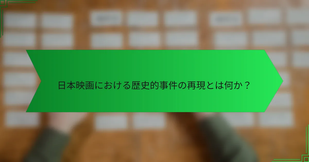 日本映画における歴史的事件の再現とは何か？