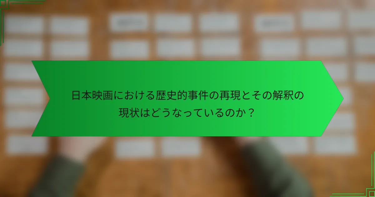 日本映画における歴史的事件の再現とその解釈の現状はどうなっているのか？