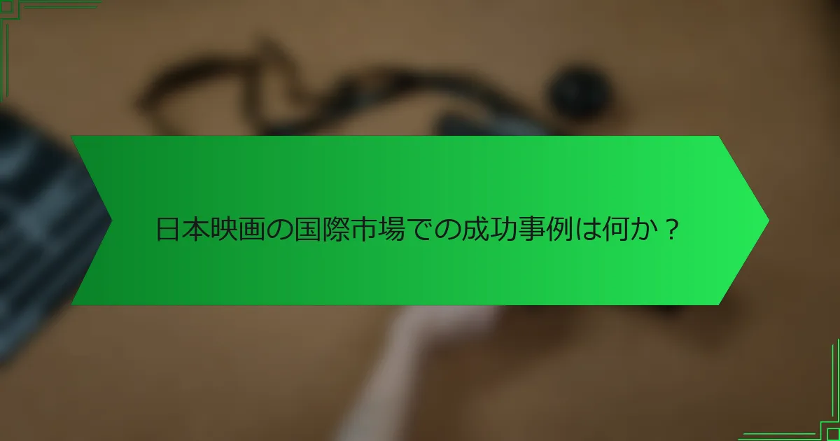 日本映画の国際市場での成功事例は何か？