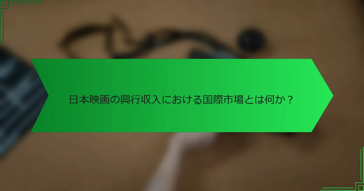 日本映画の興行収入における国際市場とは何か？
