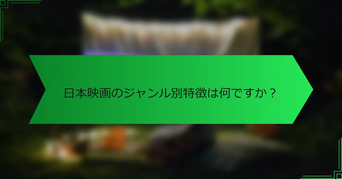 日本映画のジャンル別特徴は何ですか？
