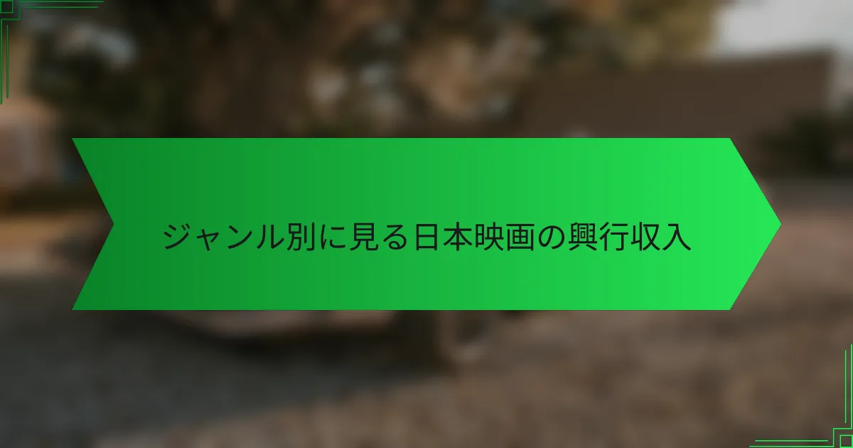 ジャンル別に見る日本映画の興行収入
